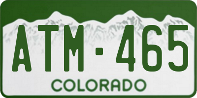 CO license plate ATM465