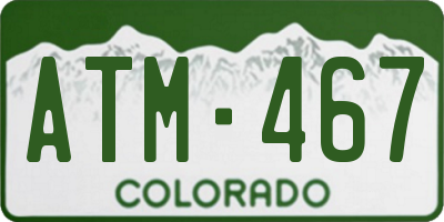 CO license plate ATM467