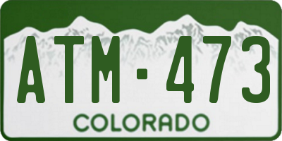 CO license plate ATM473