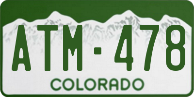 CO license plate ATM478