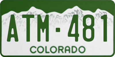CO license plate ATM481