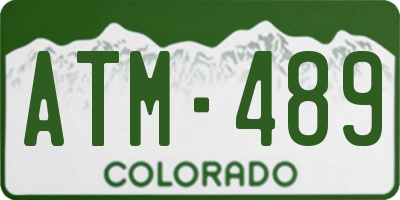 CO license plate ATM489
