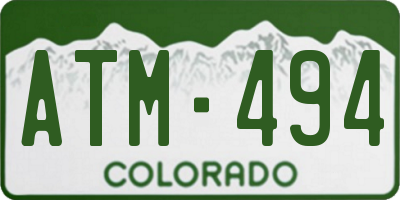 CO license plate ATM494