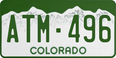 CO license plate ATM496