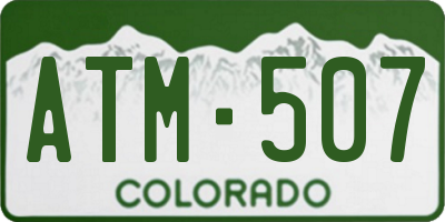 CO license plate ATM507