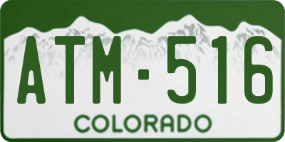 CO license plate ATM516