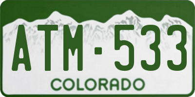 CO license plate ATM533