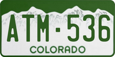 CO license plate ATM536