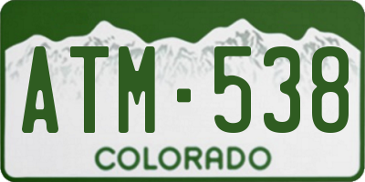CO license plate ATM538