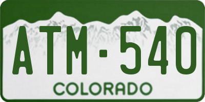 CO license plate ATM540