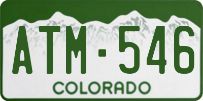 CO license plate ATM546