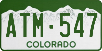 CO license plate ATM547