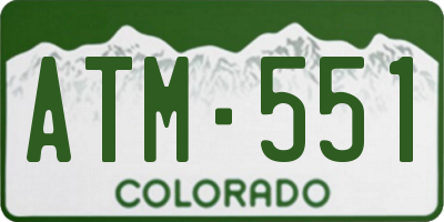 CO license plate ATM551