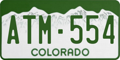 CO license plate ATM554