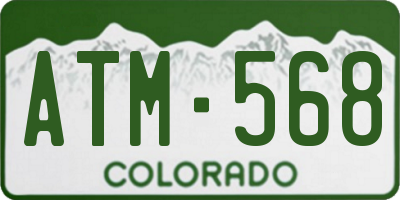 CO license plate ATM568