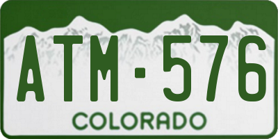 CO license plate ATM576