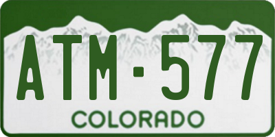CO license plate ATM577