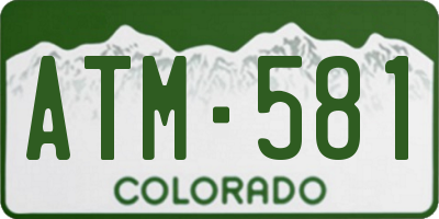 CO license plate ATM581