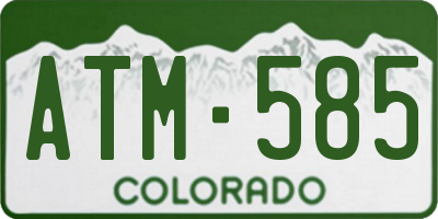 CO license plate ATM585