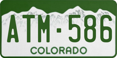 CO license plate ATM586
