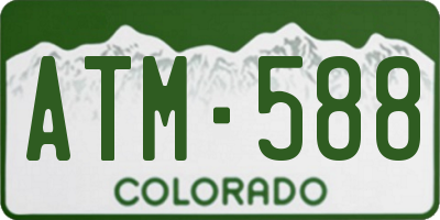 CO license plate ATM588