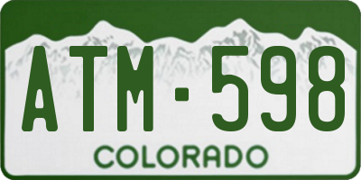 CO license plate ATM598