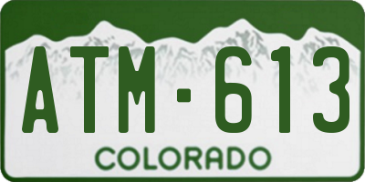 CO license plate ATM613