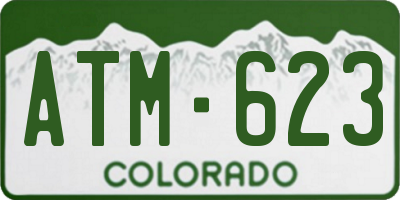 CO license plate ATM623