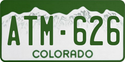 CO license plate ATM626