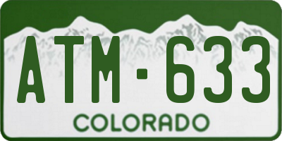 CO license plate ATM633