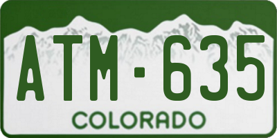 CO license plate ATM635
