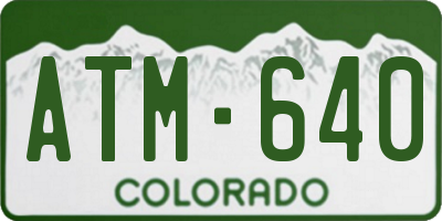 CO license plate ATM640