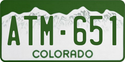CO license plate ATM651