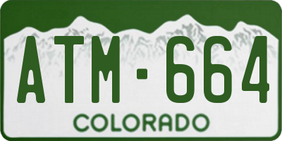 CO license plate ATM664