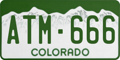 CO license plate ATM666