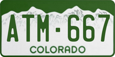 CO license plate ATM667