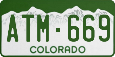 CO license plate ATM669