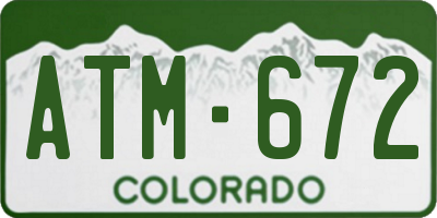 CO license plate ATM672