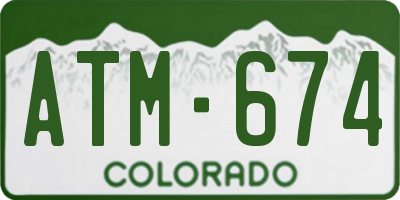 CO license plate ATM674