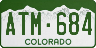 CO license plate ATM684