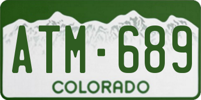 CO license plate ATM689