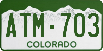 CO license plate ATM703