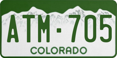 CO license plate ATM705