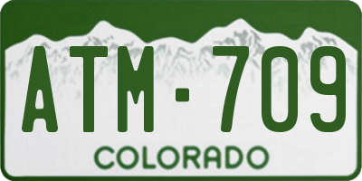 CO license plate ATM709