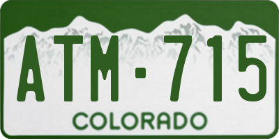CO license plate ATM715