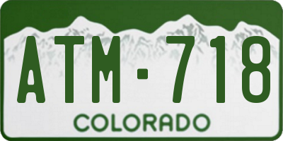 CO license plate ATM718