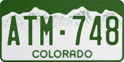 CO license plate ATM748