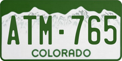 CO license plate ATM765