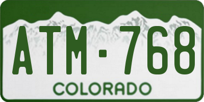 CO license plate ATM768