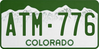 CO license plate ATM776